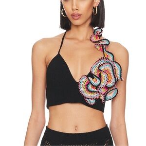 NWT my beachy side tango halter top in black size medium